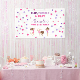 Gymnastik Girl Stars Geburtstagsparty Banner