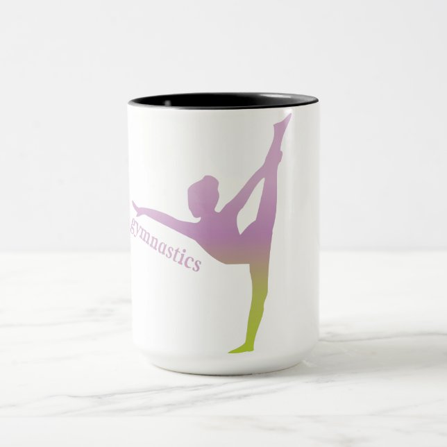 Gymnastik Girl Stylish Girly Color Silhouette Tasse (Zentrum)