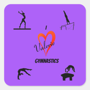 Gymnastik Girls "I Liebe Gymnastics" Stickers