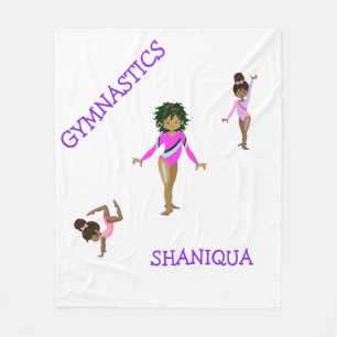 Gymnastik Girl's on a WHITE personalisiert Fleecedecke