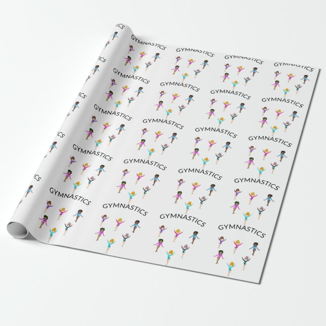 Gymnastik Girl's Packpapier mit 6 Gymnast! (Ungerollt)