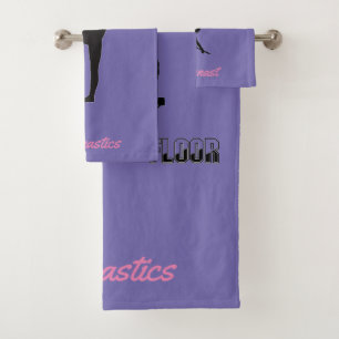 Gymnastik Girls Pink Lila Handtuch Set mit / Name!