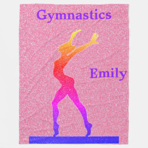 Gymnastik Girls Pink Sparkle Fleece Blanken