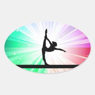 Gymnastik glänzt Sticker für Mädchen.
