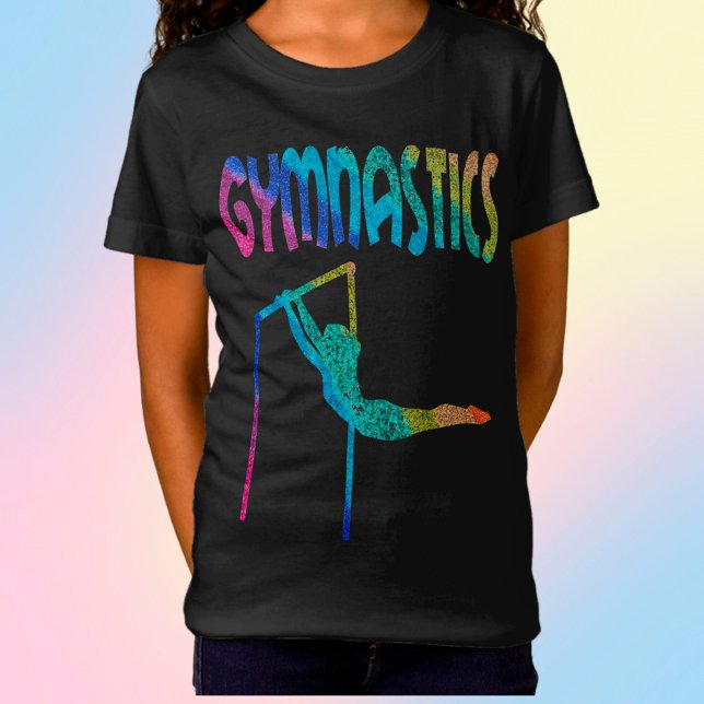 Gymnastik Glitzer Asymmetrischer Bars T - Shirt (Von Creator hochgeladen)