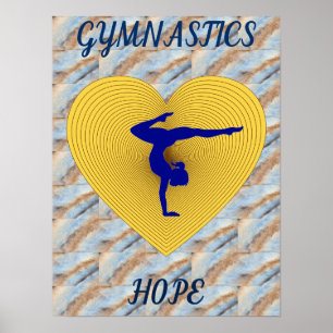 Gymnastik Goldherz mit Gymnastik Poster