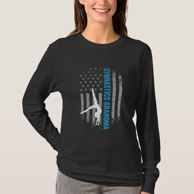 Gymnastik Grandma Gymnast Parterre Amerikanische F T-Shirt (Vorderseite)
