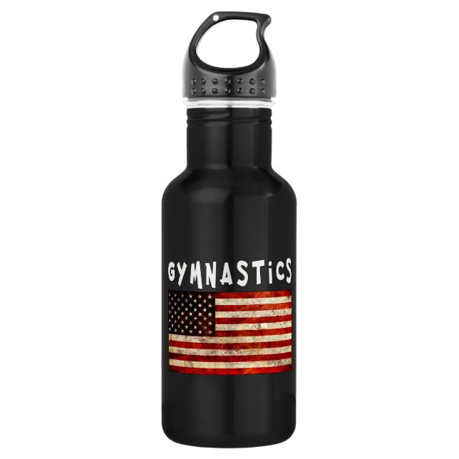 Gymnastik Grunge American USA Flag Edelstahlflasche (Vorderseite)