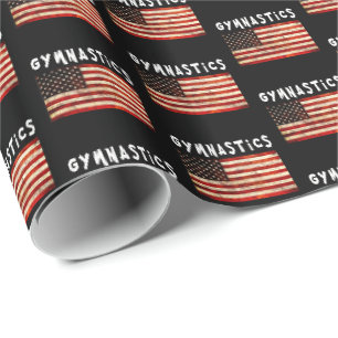 Gymnastik Grunge American USA Flag Geschenkpapier