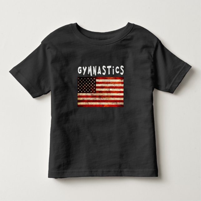Gymnastik Grunge American USA Flag Kleinkind T-shirt (Vorderseite)