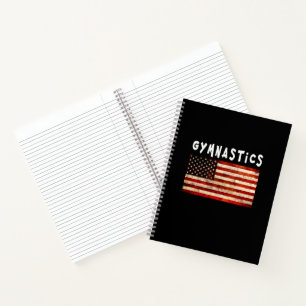 Gymnastik Grunge American USA Flag Notizbuch