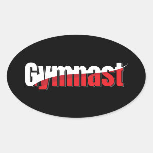 Gymnastik - Gymnastik Abstraktes Mendrisiotto Ovaler Aufkleber