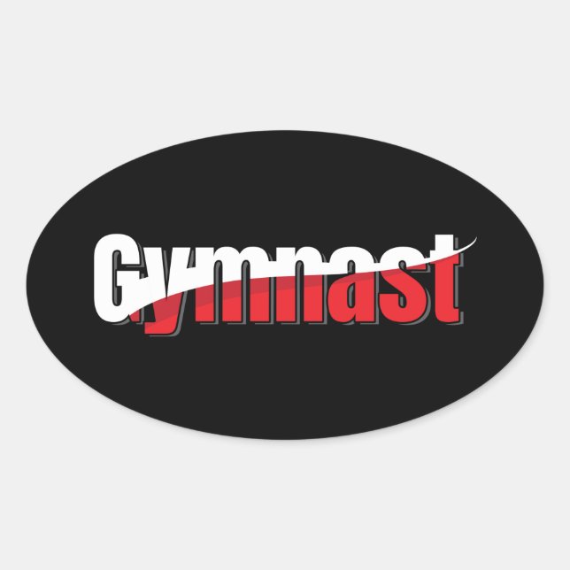 Gymnastik - Gymnastik Abstraktes Mendrisiotto Ovaler Aufkleber (Vorderseite)