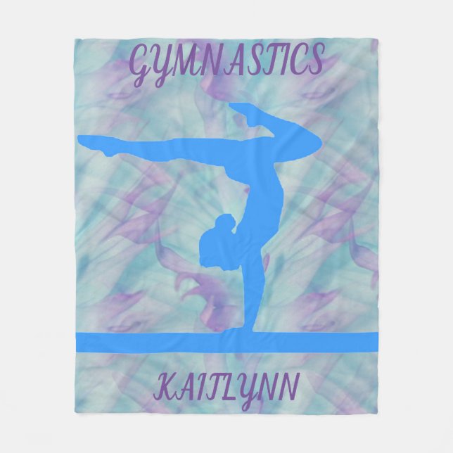 Gymnastik Handstand Fleece Decke personalisiert. (Vorderseite)