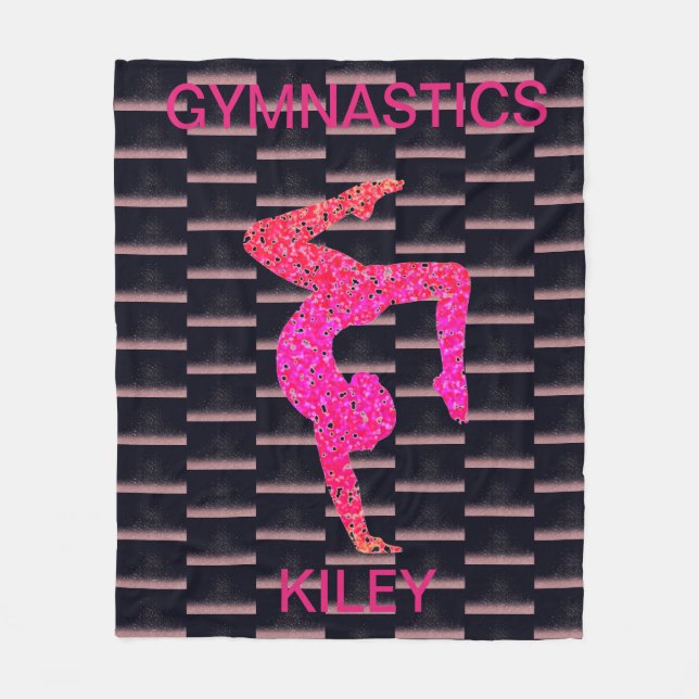 Gymnastik Handstand Fleece Decke personalisiert. (Vorderseite)