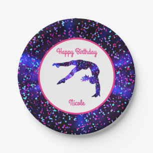 Gymnastik "Happy Birthday" Handspring Herzen Pappteller