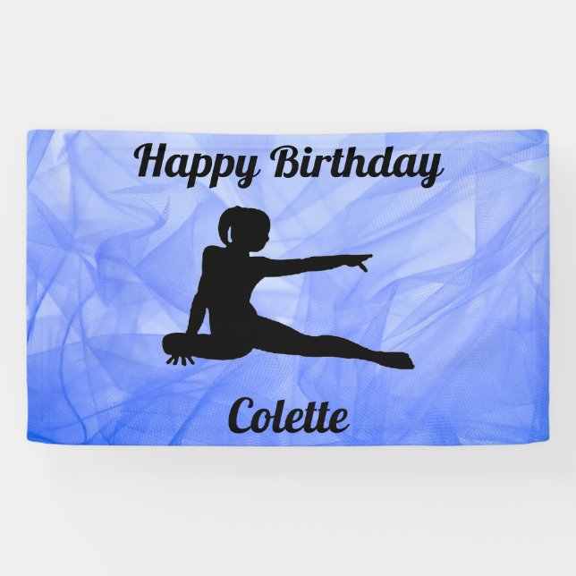 Gymnastik "Happy Birthday" Tulle Banner (Horizontal)