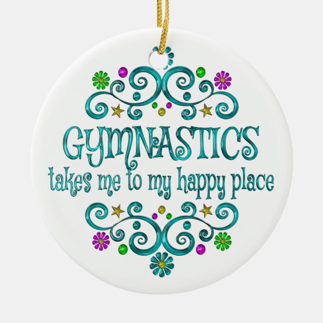 Gymnastik Happy Place Keramik Ornament (Vorne)