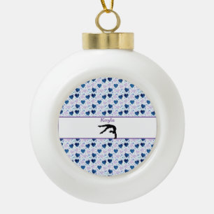 Gymnastik Herz Schneeflocke Gerahmtes Ornament