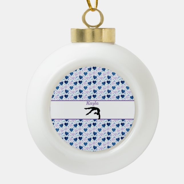 Gymnastik Herz Schneeflocke Gerahmtes Ornament (Vorderseite)