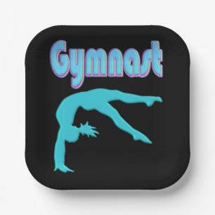 Gymnastik Hinterhand Ausstieg Aquamarin Pappteller