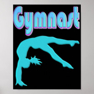 Gymnastik Hinterhand Ausstieg Aquamarin Poster