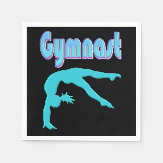 Gymnastik Hinterhand Ausstieg Aquamarin Serviette (Vorderseite)