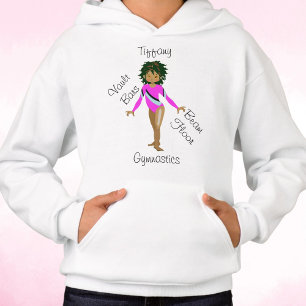 Gymnastik Hispanic, braune Augen, Fuchsia Leotard Hoodie