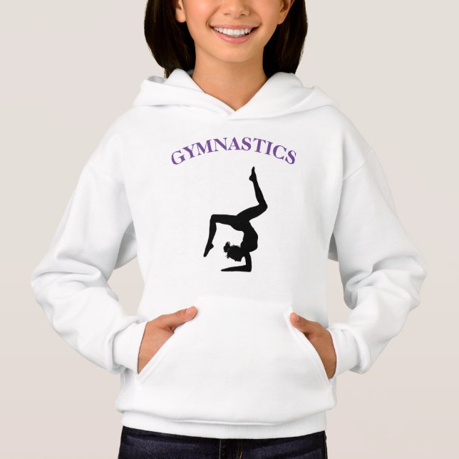 Gymnastik Hoodie für Mädchen mit Namen auf der Rüc (Vorderseite)