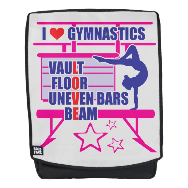 Gymnastik, I-Liebe, Gymnastik, Fitness Rucksack (Vorderseite)