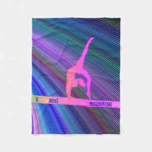 Gymnastik "I Liebe Gymnastik" Fleece Decke.