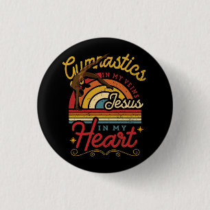 Gymnastik in meinen Adern Jesus in meinem Herzgymn Button