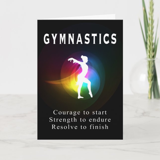 Gymnastik Inspiration weibliche Silhouette Karte (Vorderseite)