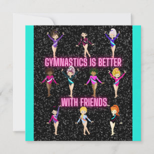 Gymnastik ist besser mit Freunden dunklen Sparkels Karte