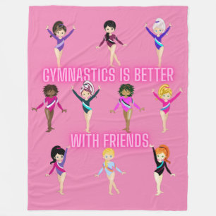 Gymnastik ist besser mit Freunden in Rosa Hübsch Fleecedecke