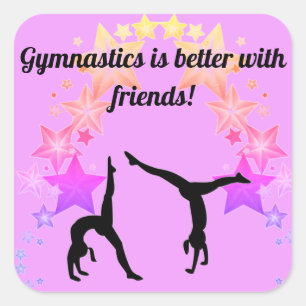 Gymnastik ist besser mit Freunden Lila Sticker