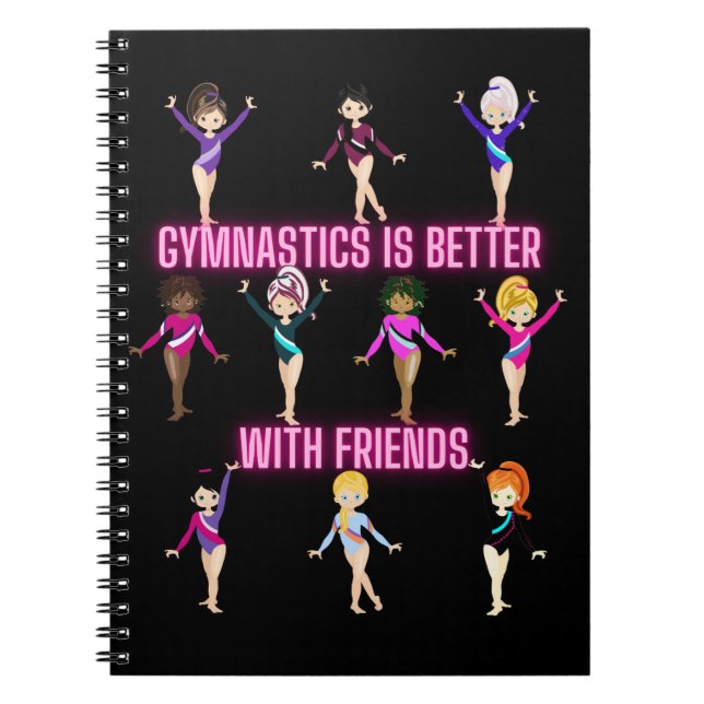 Gymnastik ist besser mit Freunden Neon Notizblock (Vorderseite)