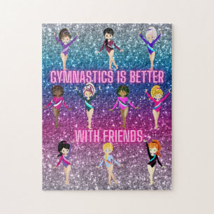 Gymnastik ist besser mit Freunden Ombre Sparkle Puzzle