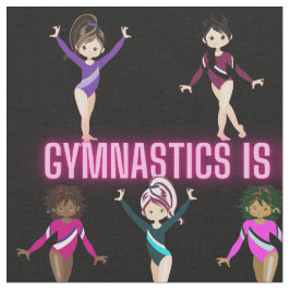 Gymnastik ist besser mit Freunden rosa Schriftart Stoff