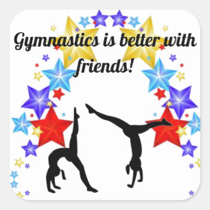 Gymnastik ist besser mit Freunden Sticker