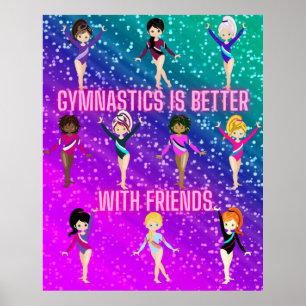 Gymnastik ist besser mit Freunden Super Sparkle Poster