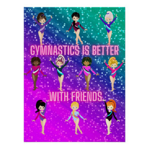 Gymnastik ist besser mit Freunden Super Sparkle Poster