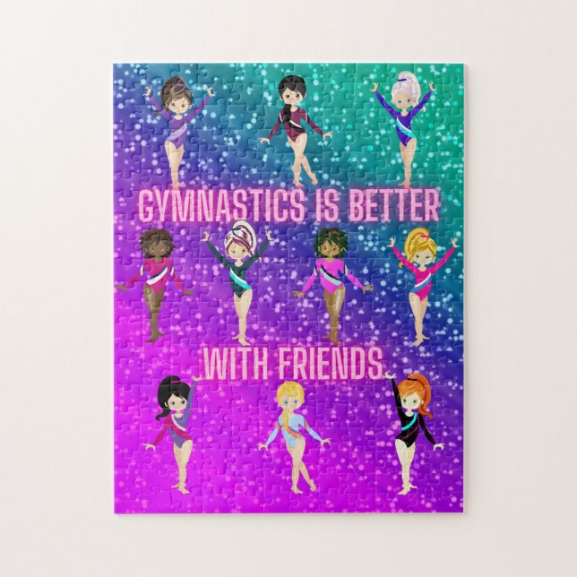 Gymnastik ist besser mit Freunden Super Sparkle Puzzle (Vertikal)