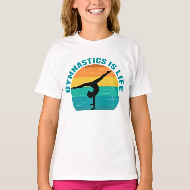 Gymnastik ist das Leben Schöne Sunset Gymnastik Ki T-Shirt (Vorderseite)