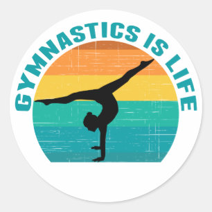 Gymnastik ist das Leben Schönes Sunset Gymnastik Runder Aufkleber