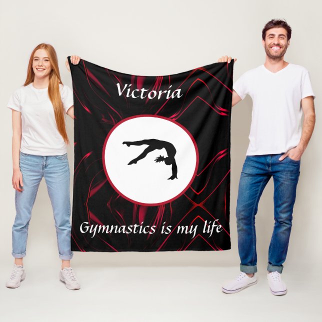Gymnastik ist mein Leben - Custom Gymnast Tumble Fleecedecke (Beispiel)