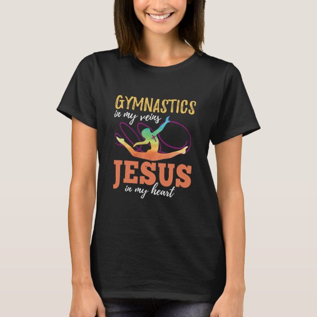 Gymnastik kleidet Mädchen Jesus in meinem T-Shirt (Vorderseite)