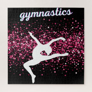 Gymnastik Leap Pink Glitzer Puzzle