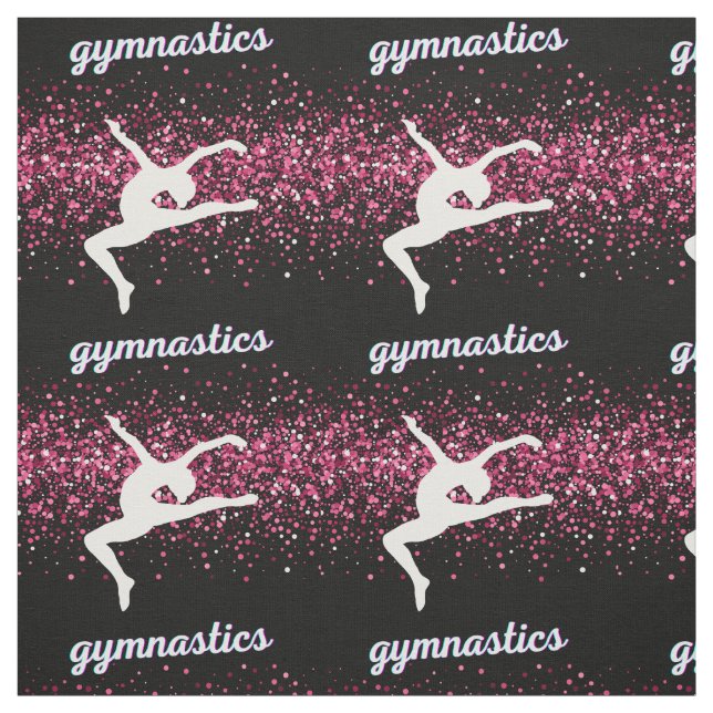 Gymnastik Leap Pink Glitzer Stoff (Muster)