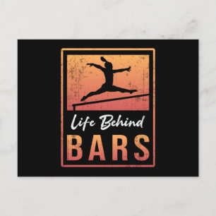 Gymnastik Leben hinter Bars Acrobat Retro Gymnast Postkarte
